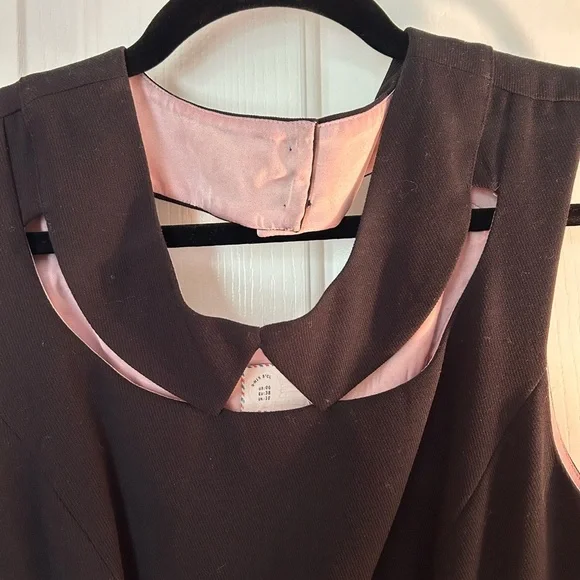 Anthropologie Peter Pan Collar Black Cocktail Dress // Size 6 - Picture 3 of 9